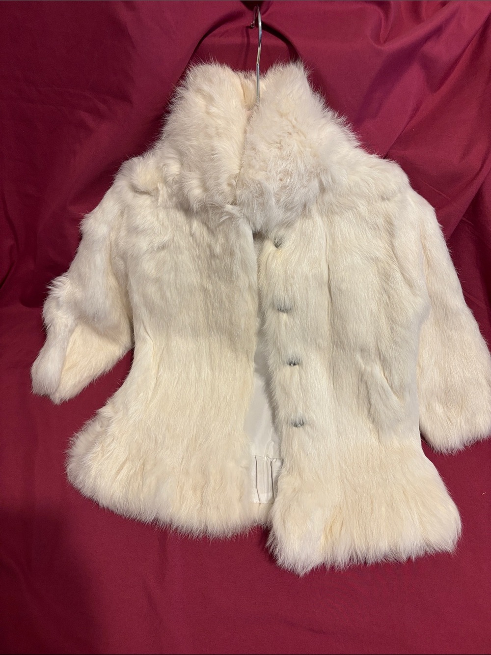 Adrienne Landau Cream Faux Fur Kids Coat